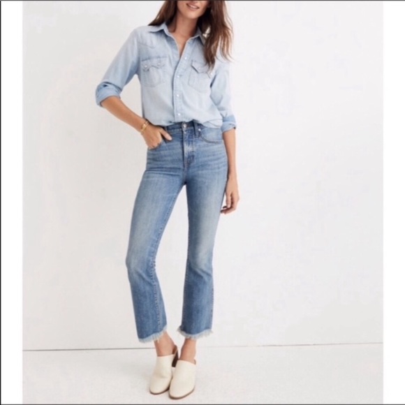 Madewell Denim - Madewell Cali Demi Boot Cropped Raw Hem